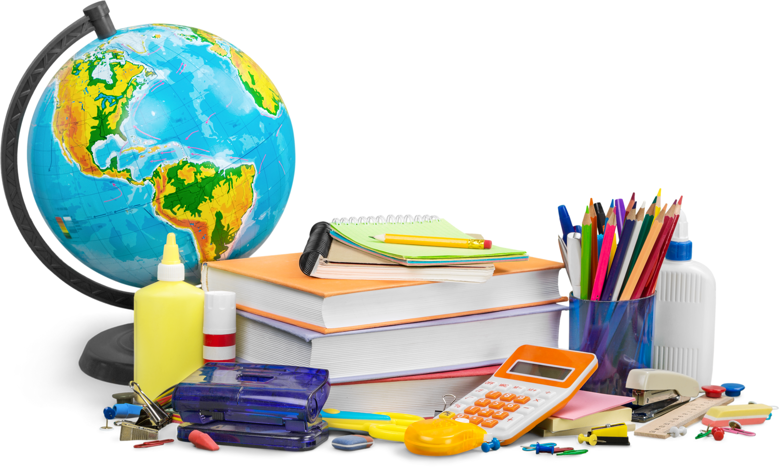 School and Office Supplies Isolated